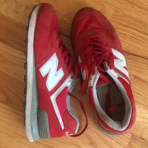 New Balance red sneakers